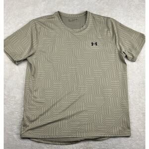 Under Armour Shirt Men's 2XL Training Vent Jacquard Beige Short Sleeve